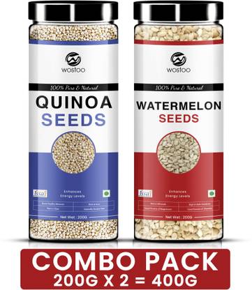 Wostoo Qunioa Seed & Watermelon Seed High Fibre & Protein, Nutritious Seeds Quinoa Seeds, Watermelon Seeds