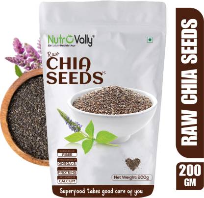 NutroVally Raw Chia Seeds for weight loss with Omega 3 and Fiber, Calcium Rich Chia Seeds