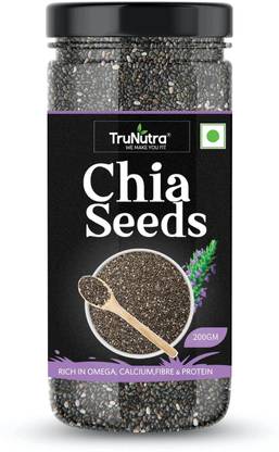 TruNutra Raw Unroasted Chia Seeds with Omega 3 and Zinc for health benefits Chia Seeds