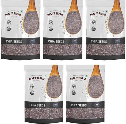 Nutraj Chia Seeds 1 Kg (200g X 5), Chia Seeds Weight Loss, Chia Seeds for Eating, Raw Chia Seeds