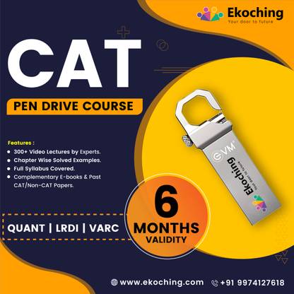EKOCHING CAT Exam 2023 Pendrive Course (Video Lectures) - 06 Months