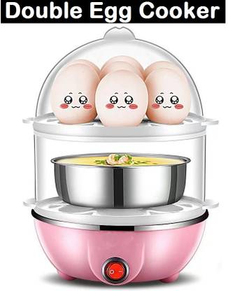ZURU BUNCH Electric Egg Boiler Half Boiled Egg Maker Double-Layer Cooker Breakfast Steamer 2-Pin Plug Auto Power-off Egg Cooker