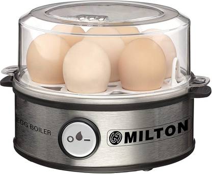 MILTON Smart Egg Boiler | Instant Boil up-to 7 Eggs | 3 Boiling Modes | Auto Cut-Off 360 Watt (Transparent and Silver Grey) - Boil Up to 7 Eggs Egg Cooker