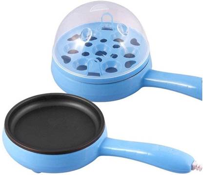 MANTAVYA Mini 7 Egg Poacher Boiler Steamer Cooker Non Stick Frying Pan Round Electric Pan
