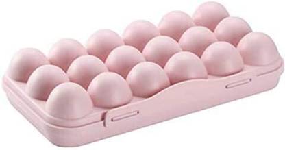 Cpixen Plastic Anti-breaking Egg Tray /Container/Storage Organizer with Lid 18 Grid Plastic Egg Separator