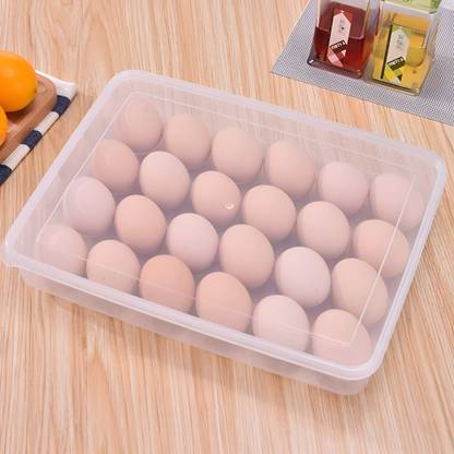 Jinila Single Layer 24 Egg Box Great For Refrigerator, Freezer, Pantry and Cabinets Plastic Egg Separator