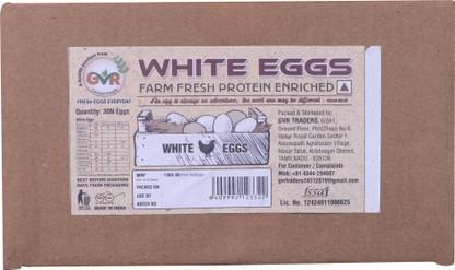 GVR White 30 pcs Hen White Eggs