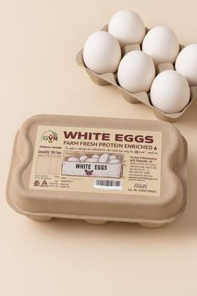 GVR White 6 pcs Hen White Eggs