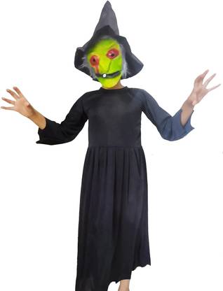 Brown Leaf Horror Haunted Witch Dress Full Witch Costume for Dress with mask up to 2-4 yr. Elders Halloween Costume