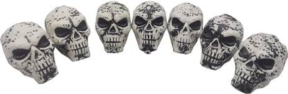 Brown Leaf Halloween Horror Small Skulls Realistic Looking Skeleton Head(Pack of 6) Skulls Elders Halloween Costume
