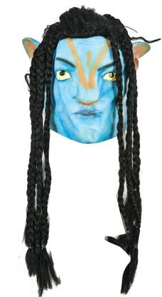 Brown Leaf Halloween Avatar Mask Movie Cosplay Costume Full Face with Braids Latex Mask Elders Halloween Costume