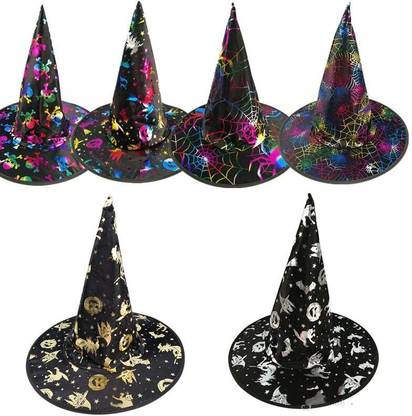 Brown Leaf Adult Children Halloween Witch Hat Costume Masquerade Accessories(Pack Of 6) Elders Halloween Costume