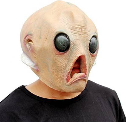 CreepyParty Realistic Mask Alien Mask Halloween Head Masks Deluxe Novelty Halloween Elders Halloween Costume