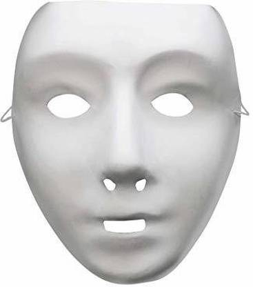 Smiffys Robot Mask On Elastic - White Elders Halloween Costume