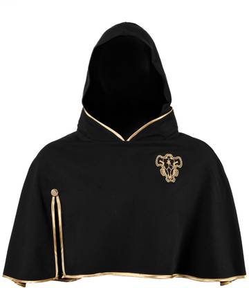 ComicSense Black Clover Anime Black Bull Cape with Detachable Hood Anime Cosplay Cloak Elders Halloween Costume
