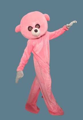 BGT Branded Fur Pink Teddy Bear Mascot Costume For Prank/Party Elders Halloween Costume