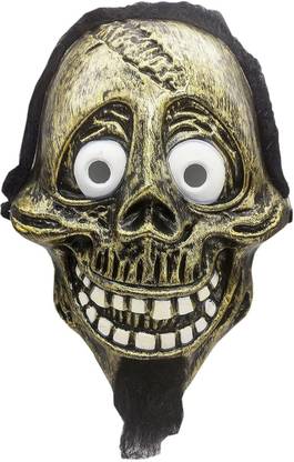 Brown Leaf Evil Clown Cosplay With Movable Eyes Scary Mask Elders Halloween Costume