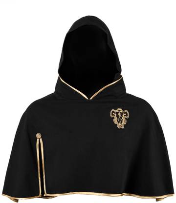 ComicSense Black Clover Anime Black Bull Cape with Detachable Hood Anime Cosplay Cloak Elders Halloween Costume