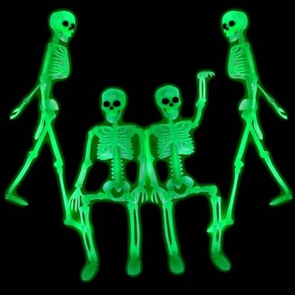 Brown Leaf 60 Inches Scary Skeleton Glow in Dark Skeleton Garland(Pack ...