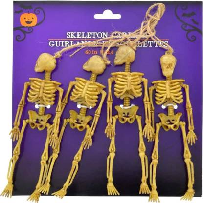 Brown Leaf 60 inches Scary Skeleton Garland For Halloween Party Elders Halloween Costume