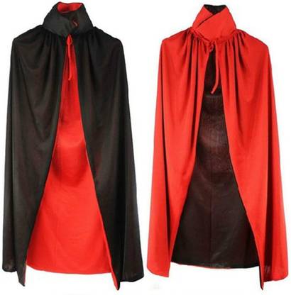 Brown Leaf Dracula Adult Red Black Reversible Vampire Costume For Up to 14 yrs Old Child Elders Halloween Costume