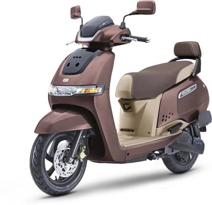 TVS iQube 3.5 kWh Booking for Ex-Showroom Price (With Charger, Copper Bronze + Beige)