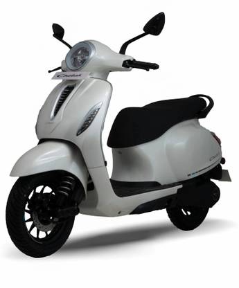 Chetak 3502 Electric Scooter by Bajaj Auto Booking for Ex-Showroom Price (with Portable Charger, Moon White)