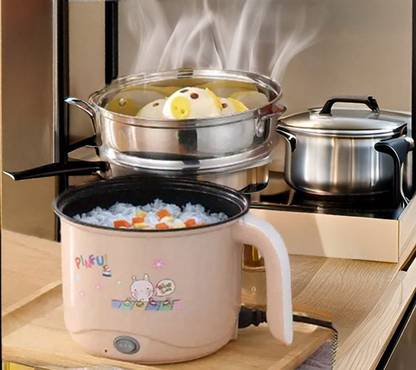 CREATION BAZAAR Non-Stick Multi-Function Colorful Electric Cooking Pot/Mini Rice Cooker Egg Cooker, Rice Cooker, Food Steamer
