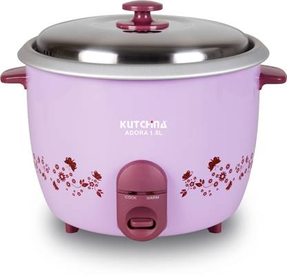 Kutchina Adora Rice Cooker 1.5 litre | Electric Cooker Non Stick Aluminum Inner Pot | Electric Rice Cooker with Steaming Feature