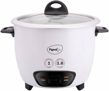 Pigeon joy (with ss lid) - 1.8 l (single pot) Electric Rice Cooker with Steaming Feature