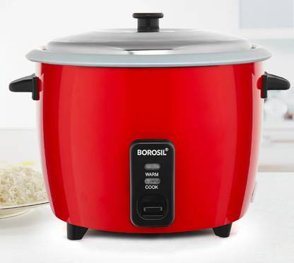 BOROSIL RED RICE COOKER 1L Electric Rice Cooker with Steaming Feature