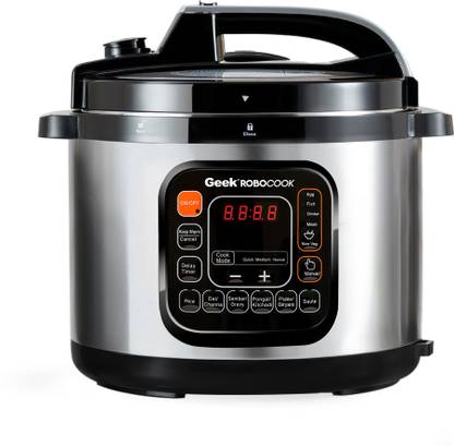 Geek Robocook - 11 in 1 (5 Litre | SS Pot) Rice Cooker, Electric Pressure Cooker, Slow Cooker, Food Steamer, Travel Cooker
