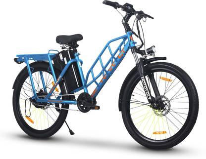 Motovolt Hum Standard Normal Range Nova Blue 26 inches Single Speed Lithium-ion (Li-ion) Electric Cycle