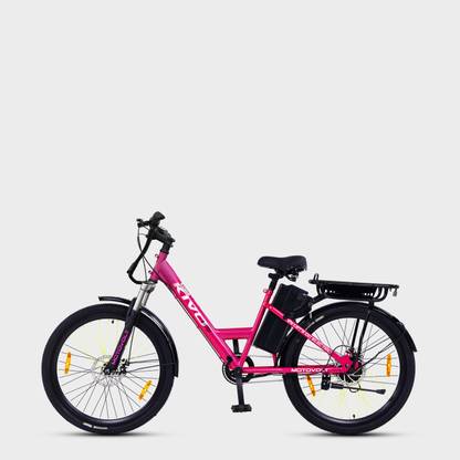 Motovolt Kivo Easy Lite Normal Range Pink 26 inches Single Speed Lithium-ion (Li-ion) Electric Cycle
