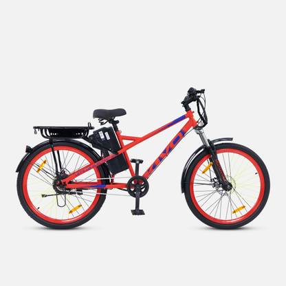 Motovolt Kivo Lite Normal Range Red 26 inches Single Speed Lithium-ion (Li-ion) Electric Cycle