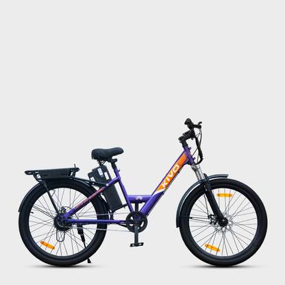 Motovolt Kivo Easy Lite Normal Range Purple 26 inches Single Speed Lithium-ion (Li-ion) Electric Cycle