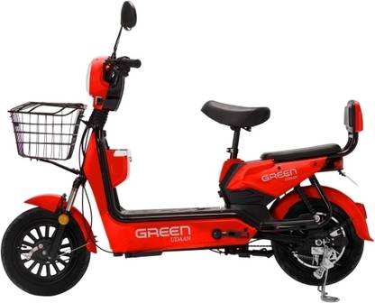 Green Udaan Red 60KM Range 10 inches Single Speed Lead-acid (SLA) Electric Cycle