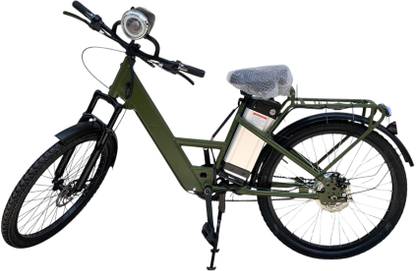 SAGAR ELECTRO TECH Army Green _ Lithium-ion (Li-ion) Electric Cycle 26 inches Single Speed Lithium-ion (Li-ion) Electric Cycle