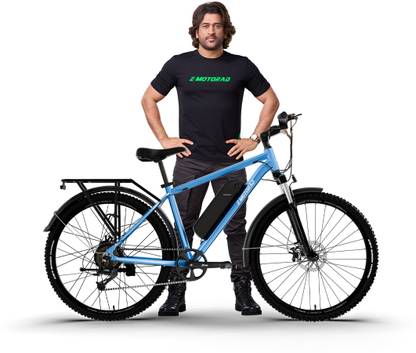 EMotorad T-Rex Pro MTB|Handlebar with Integrated Display, Light and Indicators|Ocean Blue 27.5 inches 7 Gear Lithium-ion (Li-ion) Electric Cycle