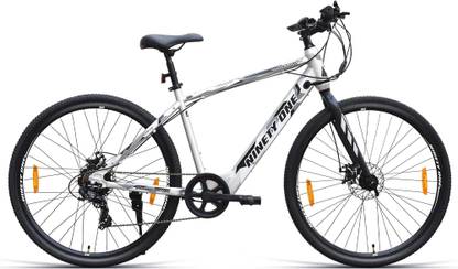 Ninety one Spectre R7 700C 6.3Ah Battery 250Watts IP65 BLDC Motor Front Suspension | Silver 700C inches 7 Gear Lithium-ion (Li-ion) Electric Cycle
