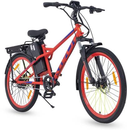 Motovolt Kivo Lite Normal Range Red 26 inches Single Speed Lithium-ion (Li-ion) Electric Cycle