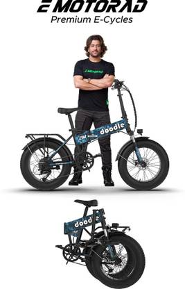 EMotorad Pro Fat-Tire Foldable Electric Mountain Bike – 250W Rear Hub Motor 29 inches Single Speed Lithium-ion (Li-ion) Electric Cycle