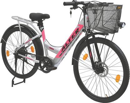 ALTER 26" 002S-FLY MODEL ELECTRIC CYCLE, 95% PRE- ASSEMBLED WITH CHARGER (Grey & Pink) 26 inches Single Speed Lithium-ion (Li-ion) Electric Cycle