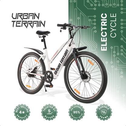 Urban Terrain Bolton 27.5T For Men/Women Ages 15+ Range 20+km | 5.2Ah Battery Cycles 27.5 inches Single Speed Lithium-ion (Li-ion) Electric Cycle