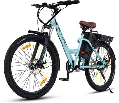 Motovolt Kivo Easy Lite Normal Range Aqua Blue 26 inches Single Speed Lithium-ion (Li-ion) Electric Cycle