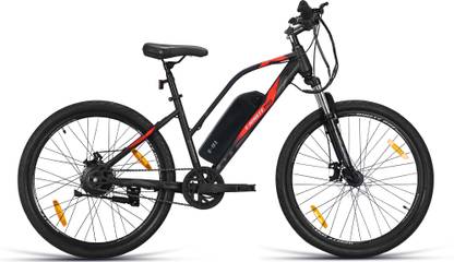 Ninety one Z5 7.8Ah Battery Front Suspension 250 Watt IP65 BLDC Motor Black Red 26 inches Single Speed Lithium-ion (Li-ion) Electric Cycle