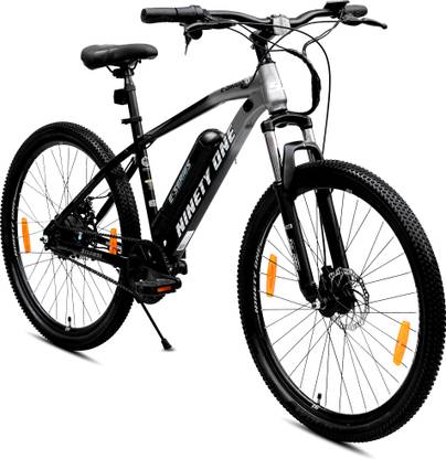 Ninety one E-Drago 7.8Ah Battery | Front Suspension | 250Watts IP65 BLDC Motor | Black Grey 27.5 inches Single Speed Lithium-ion (Li-ion) Electric Cycle