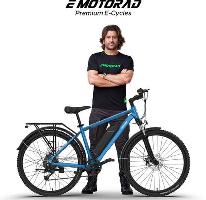 EMotorad T-Rex Pro MTB|Handlebar with Integrated Display, Light and Indicators|Ocean Blue 27.5 inches 7 Gear Lithium-ion (Li-ion) Electric Cycle