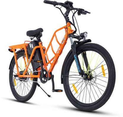 Motovolt Hum Standard Normal Range Orange 26 inches Single Speed Lithium-ion (Li-ion) Electric Cycle