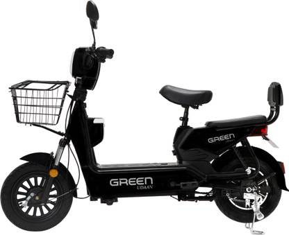 Sportal Green Udaan Electric Scooter For Adult’s Commuter, 60Kms Range | Black 10 inches Single Speed Lead-acid (SLA) Electric Cycle